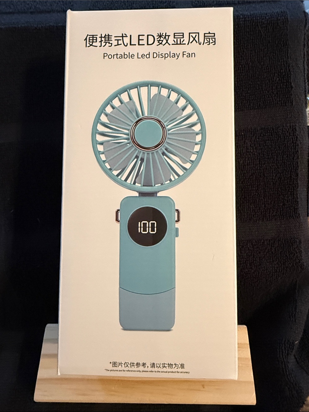 Portable LED Display Handheld Fan - Blue
